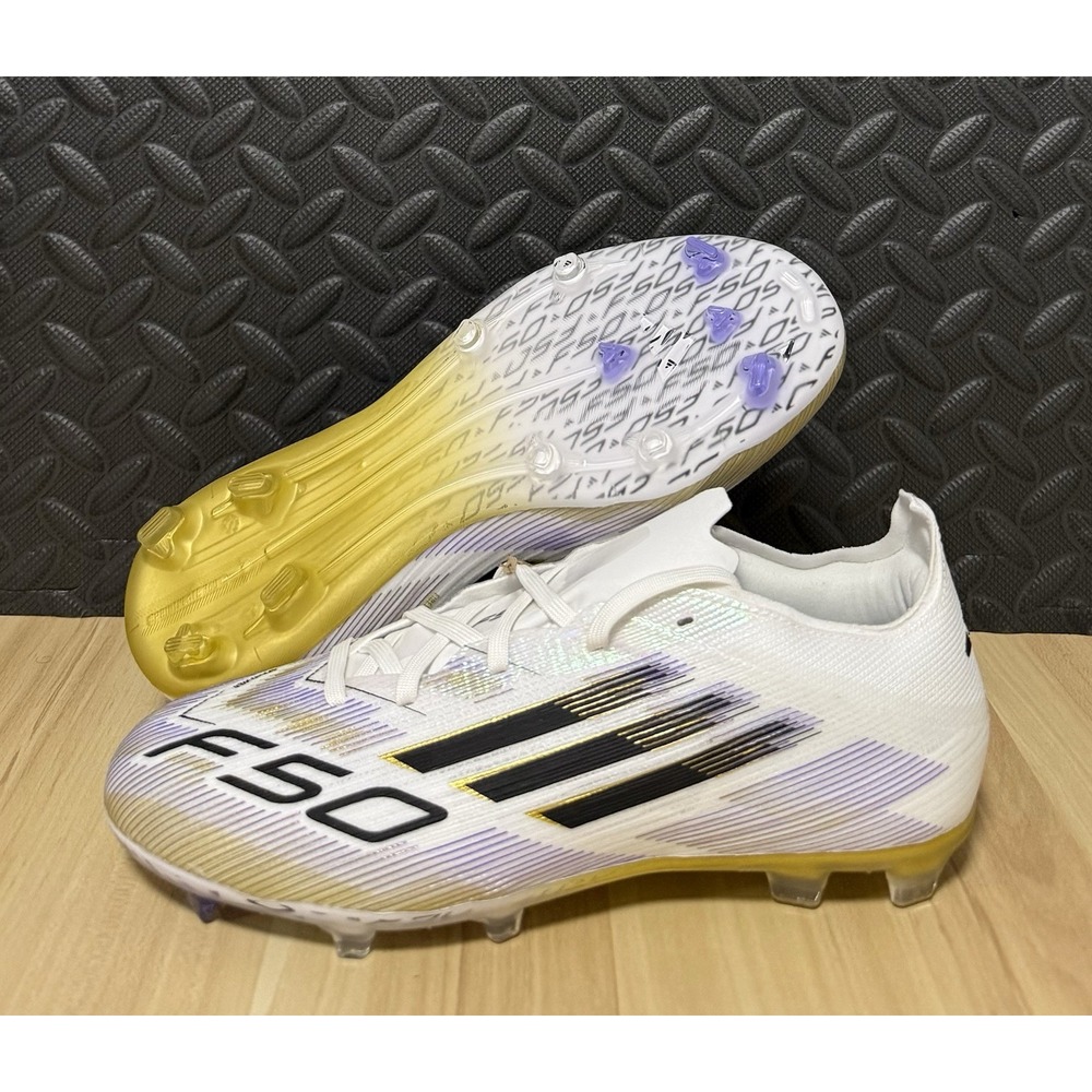 Adidas F50 FG Elite Soccer Cleats White Gold JH7713 Youth Size 3 Womens Size 4